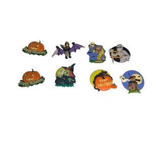 Lot of 8 Large Swibco Glow in the Dark Halloween Magnets Pumpkin Mummy Black Cat